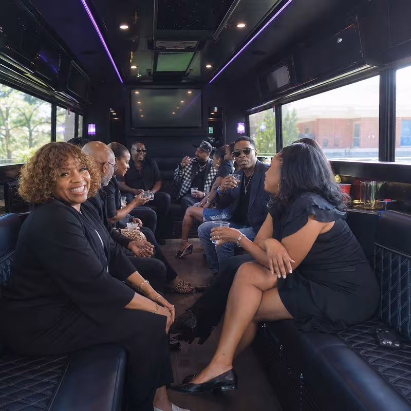 Black Mercedes Sprinter van staged for an Omaha Private Event Transportation group